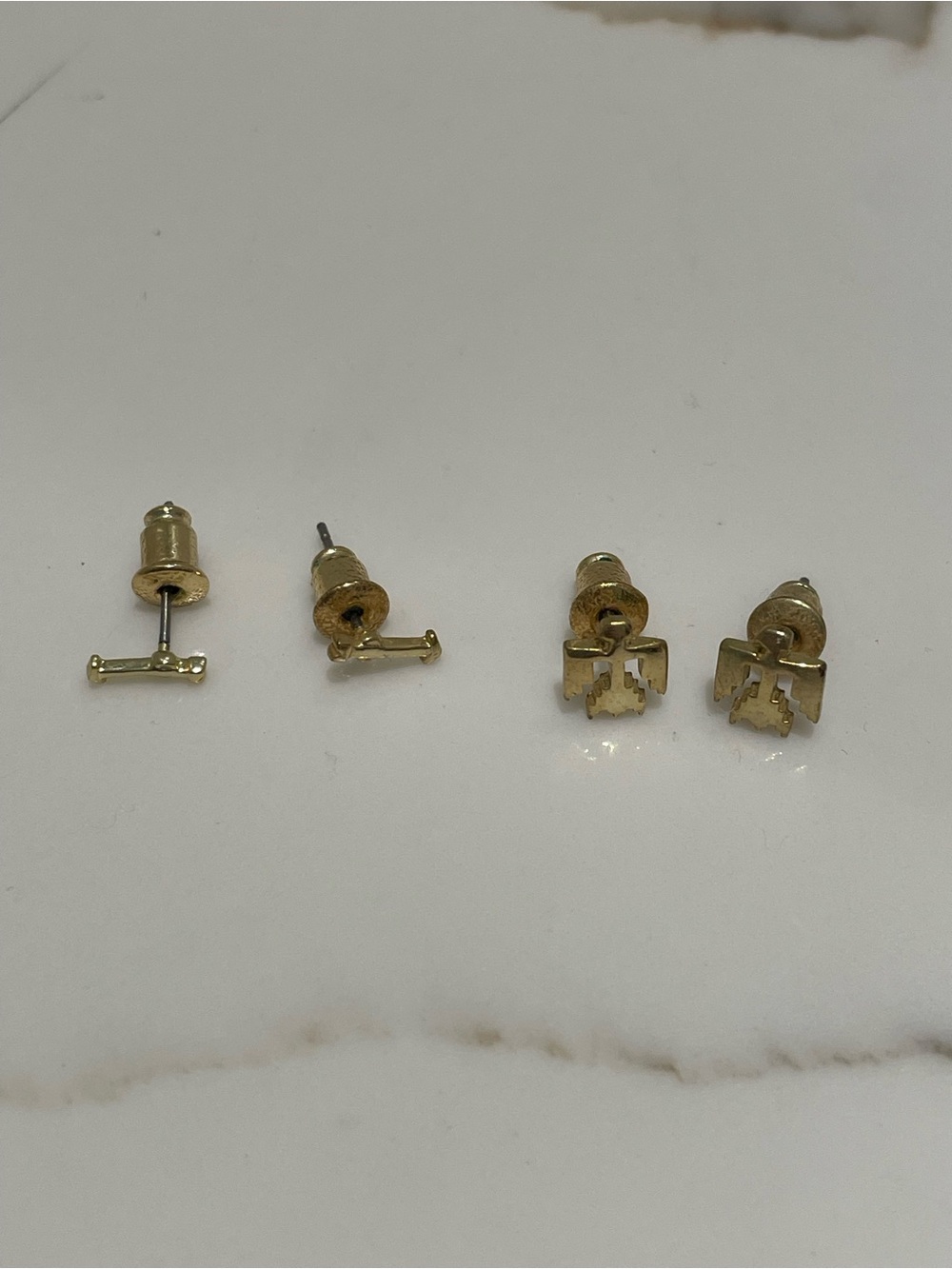 Obey Gold Tone Stud Earring set of 2